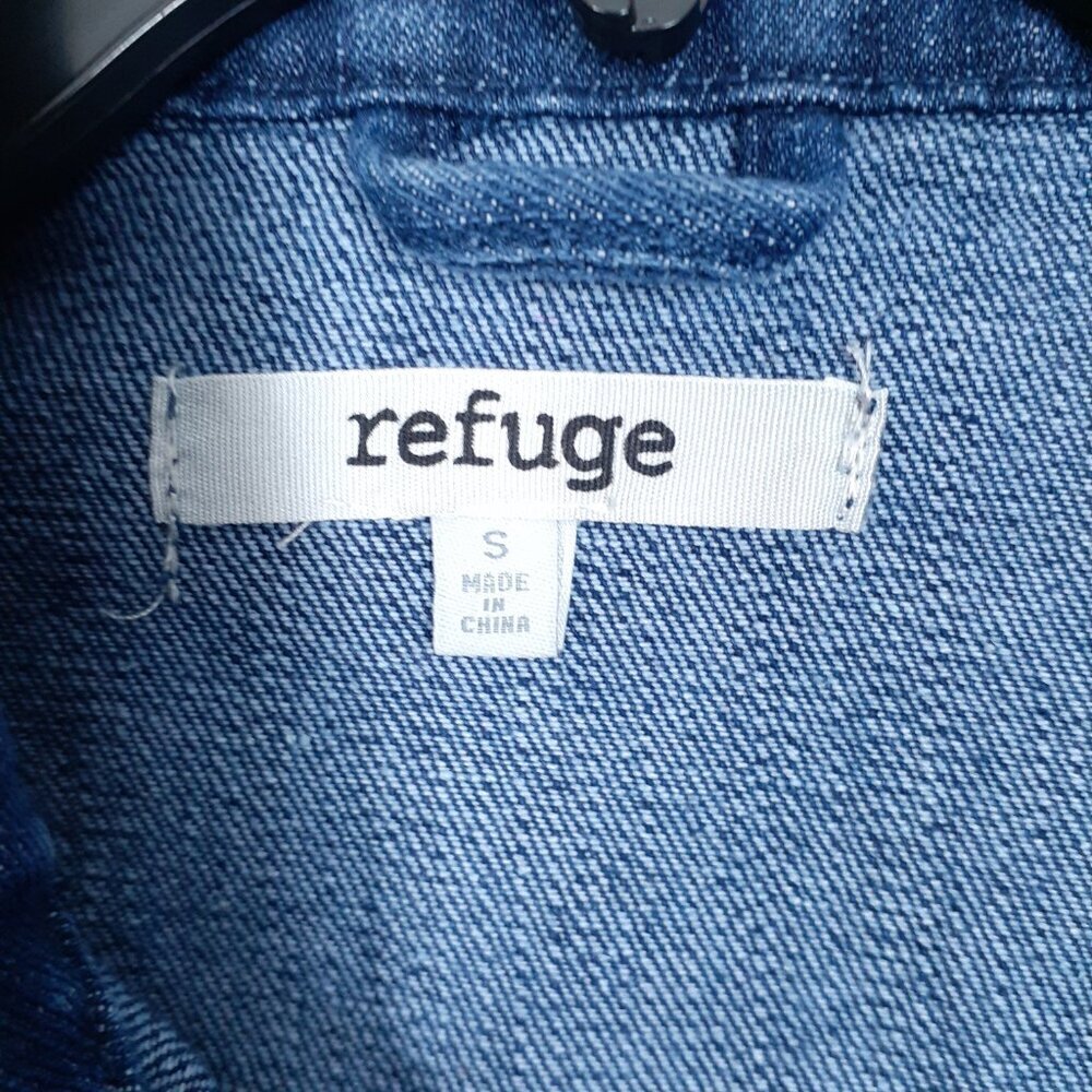Refuge Womens Denim Jacket S Blue Jean Button Up 491A - Picture 3 of 5